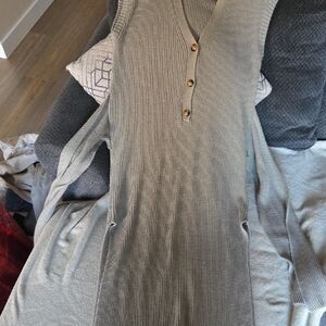 MARBLE Beige Ribbed Knit Top